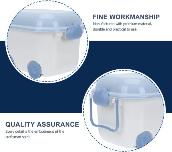 Kids' Toy Chests & Boxes with Wheel and Lid, Car Latch Box Kids Girls Boys Chest with Wheels for Playroom, Cute Nursery Room Storage Box Bin for Kids Books Toys Clothes - Blue - Image 3