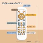 Bambebe Baby TV Remote Control Toy with Music Sound and Soft Light, Toddler Realistic Play TV Remote Toys Early Educational Learning Toy with 3 Language, Musical Baby Sounds Toys 6 12 18 Months - Image 7