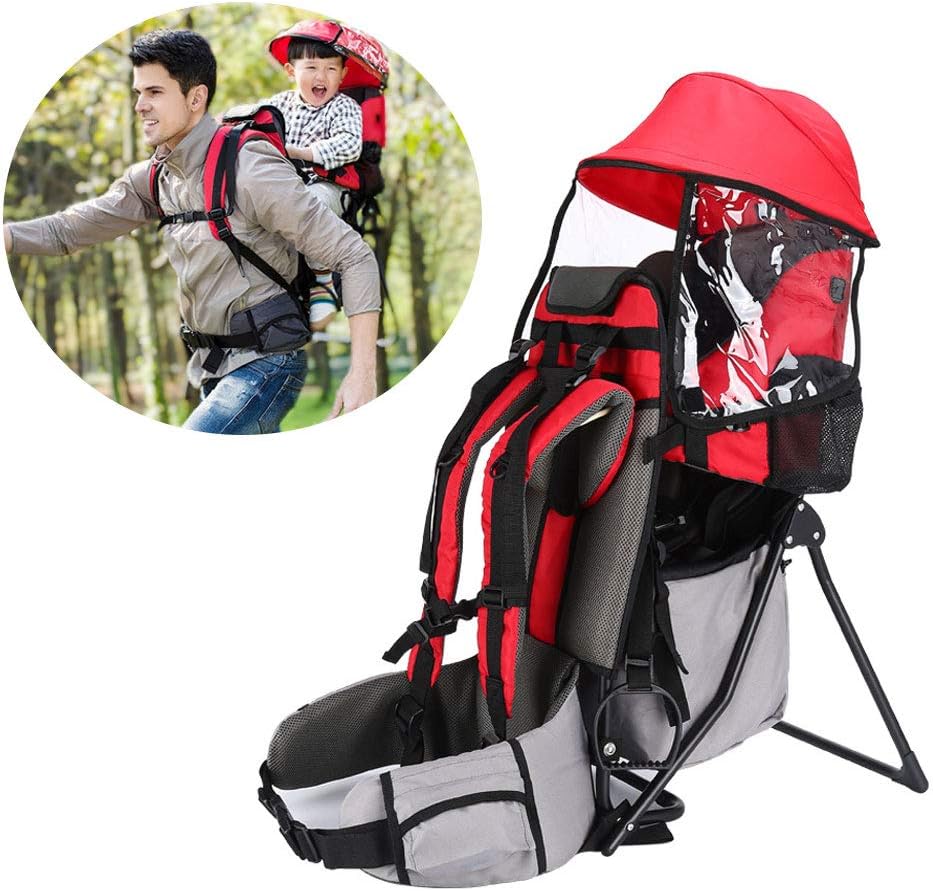 61XzGn5CJGL._AC_SL1000_.jpg ZSPXZZ Premium Cross Country Baby Carrier, Baby Toddler Backpack Cross country Carrier w/Stand Child Kid Sunshade Visor,Upgraded foot straps,Holds up to 50 Pound Ideal,B - Image 1