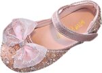 Toddler Pearl Sequins Closed Toe Sandals With Strap Baby Girls Kids Bow Ankle Summer Flat Wide Shoes Slip On Soft Shoes Flip Flops For Toddler Boys Size 8 Dinosaur Slides(