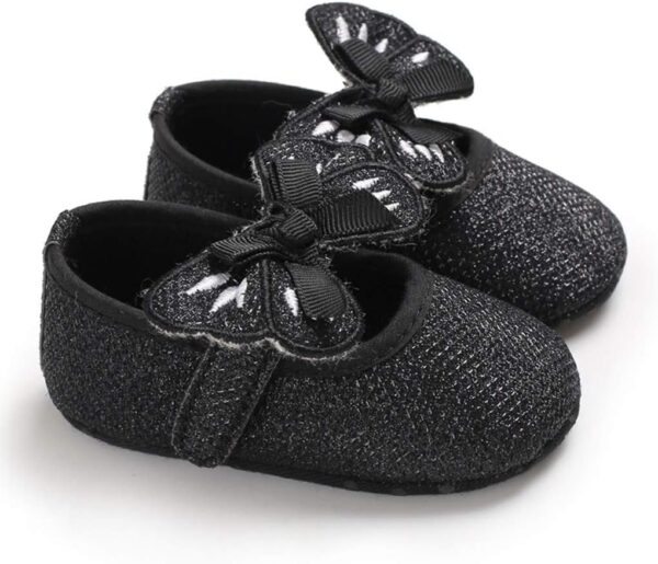 Xmiral Shoes Baby Toddler Girls Bowknot Sequin Soft Cloth Sole Barefoot First Walking Shoes - Image 3
