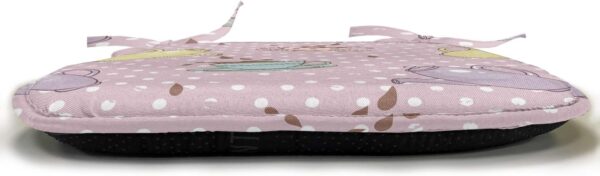 Ambesonne Tea Party Chair Seating Cushion, Polka Dots Background with Teapots Teacups Retro Cartoon Style, Anti-Slip Seat Padding for Kitchen & Patio, 16"x16", Pale Green Turquoise - Image 2