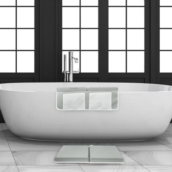 TOPBATHY Bath Kneeler with Elbow Rest Pad Set, Quick-Drying Anti-Skid Kneeling Pad and Elbow Support for Baby Bathing Time Bathtub Kneeling Cushion Mats with Storage Bag for Bathroom Kneeling - Image 4