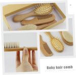 IWOWHERO 3-in-1 Baby Hair Care Wool Brush Wooden Comb Scalp Gentle Hair Brush Comb Set for Newborns - Image 2