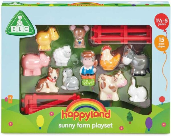 HappyLand Sunny Farm Playset For Children From 18 Months To 5 Years Farm Toys Toys Early Learning Centre ELC Farm Animal Set Happy Land Toy Sets Farm House Playset Kids Toddlers Farmyard - Image 2