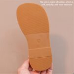 Baby Toddler Infant Sandals Square Open Toe Bow School Dress Shoes Adjustable Strap Slip On Flat Sandal Slip On Comfortable Round Toe Flip-flops - Image 4