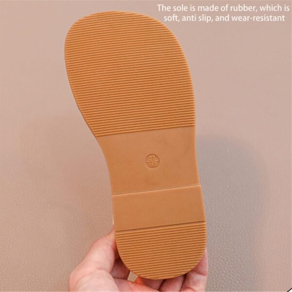 Baby Toddler Infant Sandals Square Open Toe Bow School Dress Shoes Adjustable Strap Slip On Flat Sandal Slip On Comfortable Round Toe Flip-flops - Image 4