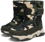 Commander Boots Boys' Cotton Shoes Camouflage and Thickened Winter Warm Cotton Boots for 4 to 14 Years Rain Boots Size 4 Big Kid