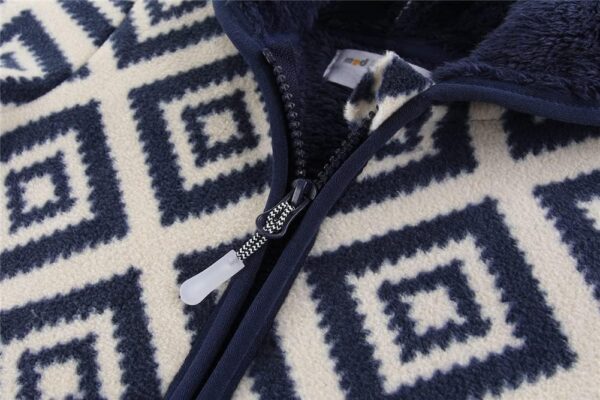 Mud Kingdom Boys Girls Polar Fleece Jacket with Hood Winter Thick Warm Outerwear Funny Cartoon - Image 5