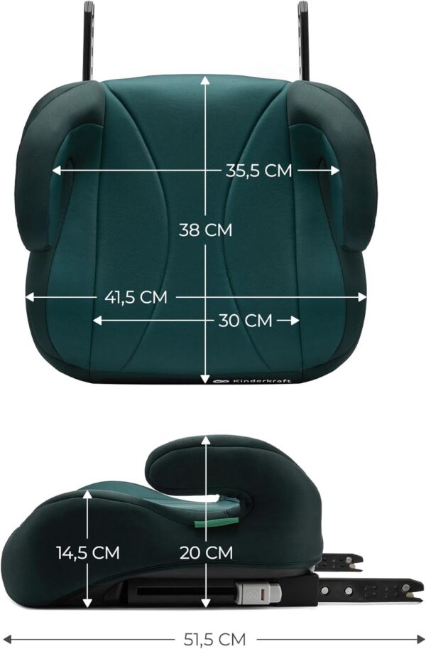 Kinderkraft I-Boost Car Seat, I-Size, 135-150cm, Baby Seat, Booster seat for 9 to 12 Years, Easy to Assemble, Ergonomic Posture, Additional Foam, Green - Image 7