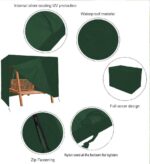 Outdoor 3 Seater Chair Cover Waterproof 210D Oxford Garden Furniture Canopy with Zipper for Glider Chair All Weather Protection 87" X 49" X 67" Green Color - Image 5