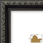 Craig Frames Ancien Ornate, 11 x 14 Inch Antique Black Picture Frame Matted to Display an 8 x 10 Inch Photo - Image 2