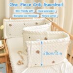 ENAZKLADB Cot Bumper Breathable Crib Bumper Baby Cot Liners Cot Bumpers For Cot Bed Padded Cot Bumper Cotbed Bumper For One Side Baby Cot Bumpers Crib Rail Cover Baby Crib Bumper - Image 2