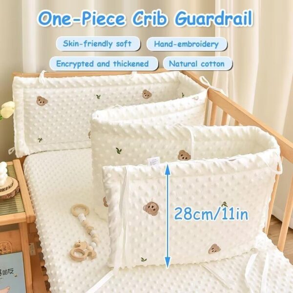 ENAZKLADB Cot Bumper Breathable Crib Bumper Baby Cot Liners Cot Bumpers For Cot Bed Padded Cot Bumper Cotbed Bumper For One Side Baby Cot Bumpers Crib Rail Cover Baby Crib Bumper - Image 2