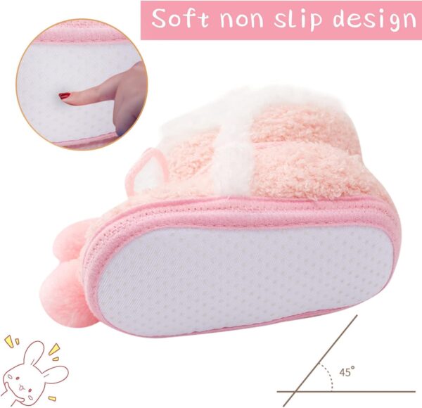 Shoe for Baby Girls Boys Warm Soft Booties Anti Slip Socks Shoes Pre-Walker Shoes Mary Jane Infant Toddler Shoes Baby Boys Girls Indoor Slippers Floor Socks - Image 3