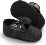 Xmiral Shoes Baby Toddler Girls Bowknot Sequin Soft Cloth Sole Barefoot First Walking Shoes - Image 4