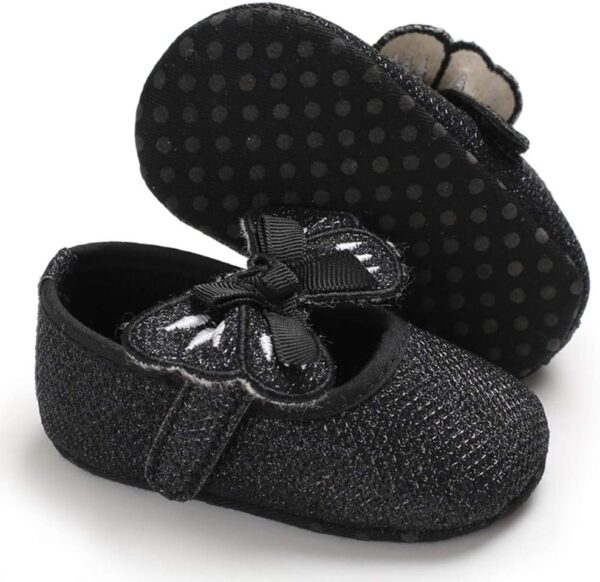 Xmiral Shoes Baby Toddler Girls Bowknot Sequin Soft Cloth Sole Barefoot First Walking Shoes - Image 4