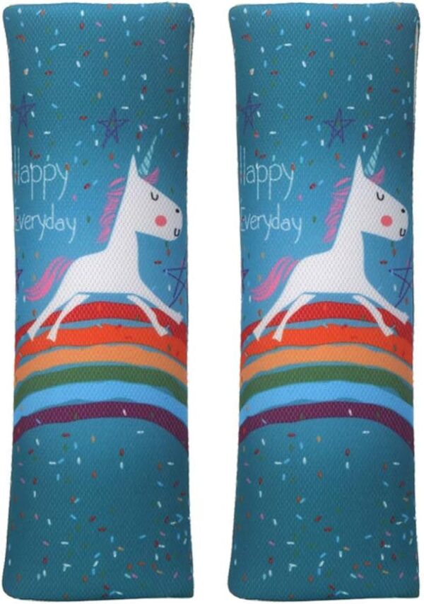 2 Pcs Unicorn Car Safety Seat Belt Shoulder Pads - Cartoon Design Auto's Comfort Seat Belt Harness Cover Pads for Child Kids Toddlers Baby - Image 3