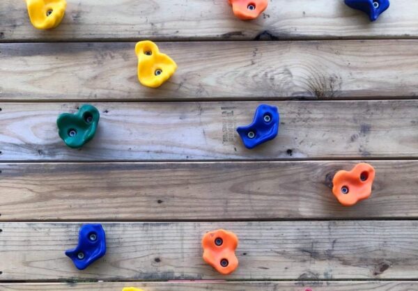 KINSPORY Rock Climbing Holds, Climbing Wall Holds for Kids, Colourful Climbing Set with Two Blue Handles for Indoor Outdoor Playground PlaySet Building - Image 6