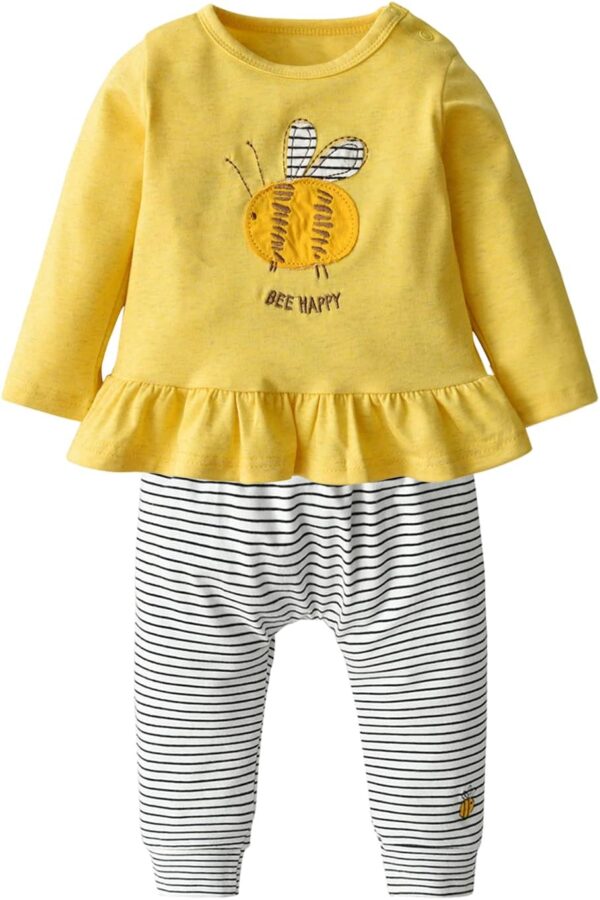Tinykeke Baby Girl Clothes Long Sleeve Cartoon Pattern Tops and Pants Infant Girls Outfits Set - Image 2