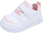 Infant Non Slip Sneakers Baby Boy Girl Toddler Breathable Lightweight Non-Slip Soft Sole First Walking Shoes White Athletic Shoes for Toddlers Kids Outdoor Shoes Toddler