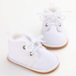 L-Peach Infant Newborn Baby Girl's Winter Warm Sneakers Non-Slip Rubber Sole Toddler Prewalker Training Shoes - Image 3