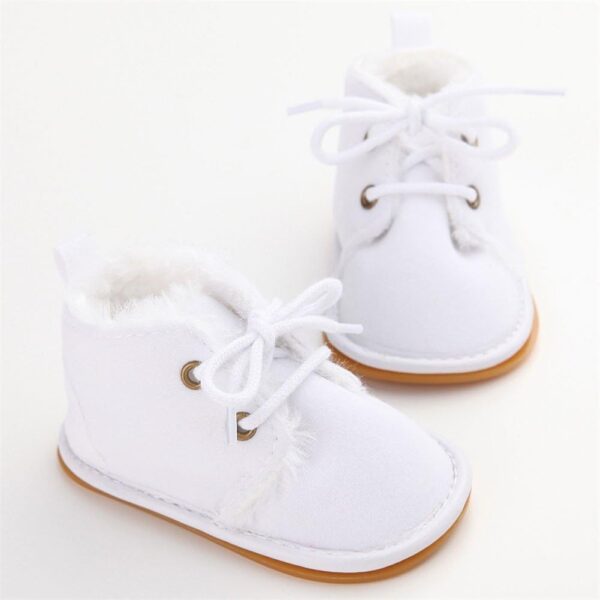 L-Peach Infant Newborn Baby Girl's Winter Warm Sneakers Non-Slip Rubber Sole Toddler Prewalker Training Shoes - Image 3