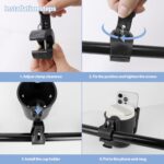 Filltown Stroller Cup Holder with Cell Phone Holder, 360° Adjustable Universal Drink Coffee Baby Bottle Cup Holder for Stroller, Baby Stroller, Pram, Bike, Wheelchair, Walker (Black) - Image 6