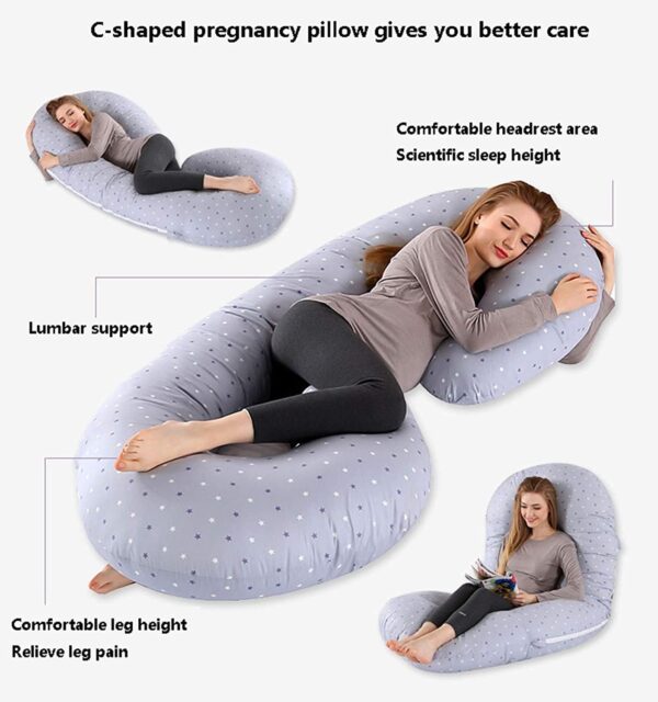 Pregnancy Pillows for Sleeping Full Body Pillow C-Shaped Pregnancy Pillow Maternity Side Sleeping Pillow Support for Back Hips Legs Belly for Maternity Women - Image 2