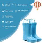 EUXTERPA Kids Wellies Boys Girls Waterproof Wellington Boots, Toddler Child Solid Color Welly Boots for Outdoor - Image 2