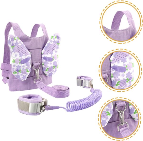 SECFOU Boys and Girls Safety Harness Set Toddler Backpack Leash Wrist Straps Baby Leash for Outdoor Use Adorable Cartoon Style Prevents Loss - Image 6