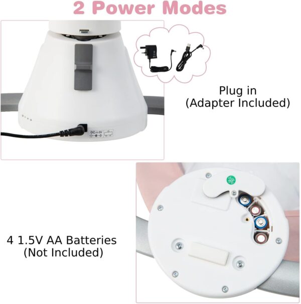 GYMAX Electric Baby Bouncer, Baby Swing Chair with 5 Swing Speed, Remote Control and Timing Function, Portable Newborn Rocking Chair (Pink) - Image 5