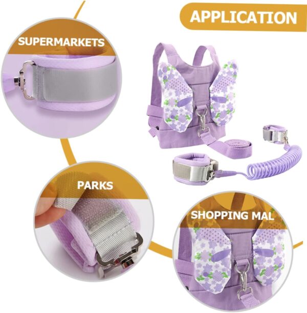 SECFOU Boys and Girls Safety Harness Set Toddler Backpack Leash Wrist Straps Baby Leash for Outdoor Use Adorable Cartoon Style Prevents Loss - Image 9