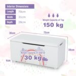 GYMAX Kids Toy Box, Children Storage Chest with Detachable Lid, Upholstered Toddler Storage Bench for Boys Girls (White) - Image 5