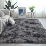 Tinyboy-hbq Area Rugs Large Living Room Rug Soft Bedroom Carpet Anti Slip Fluffy Rugs Shaggy Indoor Nursery Kids Rug Mat Soft Floor Mat Furry Plush Rug for Home Decor (Black gray, 160 * 200cm) - Image 3