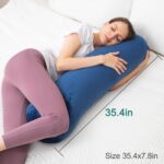 AS AWESLING Body Pillow for Adults, Full Body Pilllow for sleeping, Long Round Cervical Pillow, Bolster Pillow, Side Sleeper Body Pillow with Cover (90 x 20 CM, BLUE) - Image 2