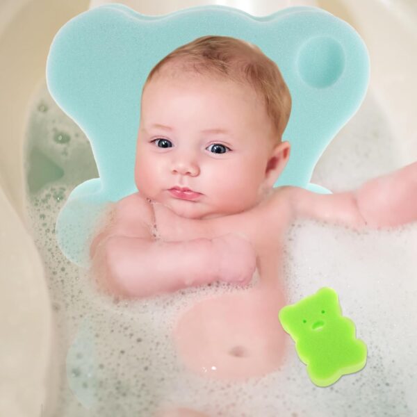 PEPLAYTAL Infant Bathing Seat Newborn Soft Bath Mat Baby Bath Sponge Comfortable Bath Pad for Boys and Girls Random Color - Image 3