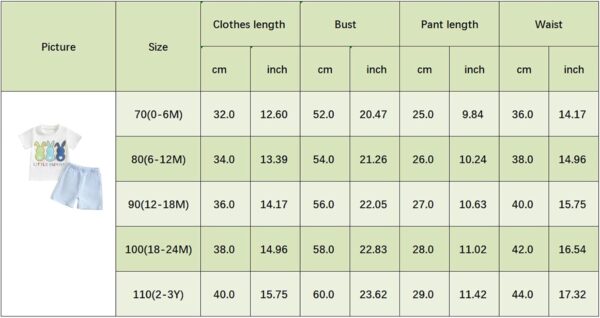 PanLidapan Baby Boys Easter Outfits Summer Clothes Short Sleeve Bunny Print T-Shirt Shorts Toddler 2 Piece Clothes Set Shorts Set Tracksuit - Image 7