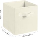 Hibtn Set of 8 Foldable Storage Box, Fabric with Handles Storage Cubes And Cloth Storage Organizer Drawer For Closet And Toys Storage,27 x 27 x 27 cm, Beige - Image 4