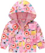 DASHadao 2023 Toddler Fall Hooded Jackets Lightweight Cute Dinosaur Print Coats Baby Boys Girls Long Sleeve Windproof Outwear