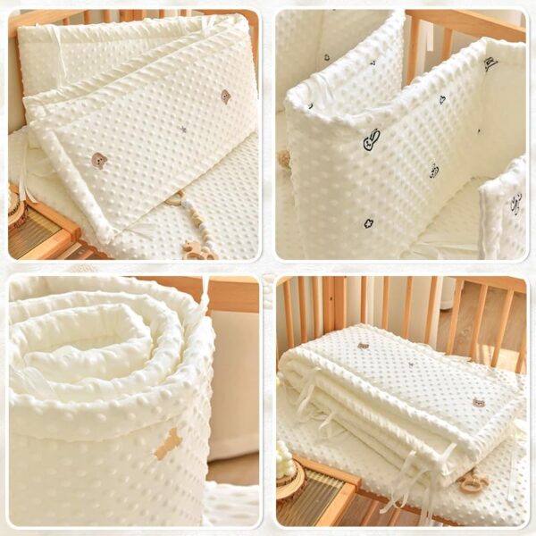 ENAZKLADB Cot Bumper Breathable Crib Bumper Baby Cot Liners Cot Bumpers For Cot Bed Padded Cot Bumper Cotbed Bumper For One Side Baby Cot Bumpers Crib Rail Cover Baby Crib Bumper - Image 7