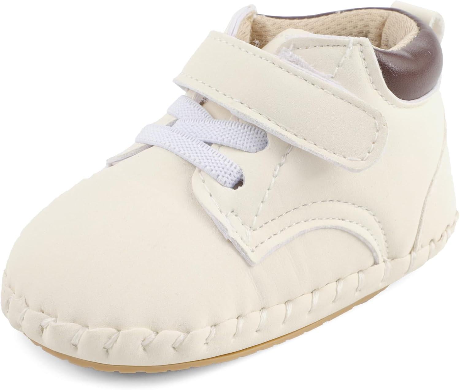 61dq2WTJ3EL._AC_SL1500_.jpg MK MATT KEELY Baby Boys First Walking Shoes Anti-Slip Soft PU Leather Sneaker Boots for Infant Toddler - Image 1