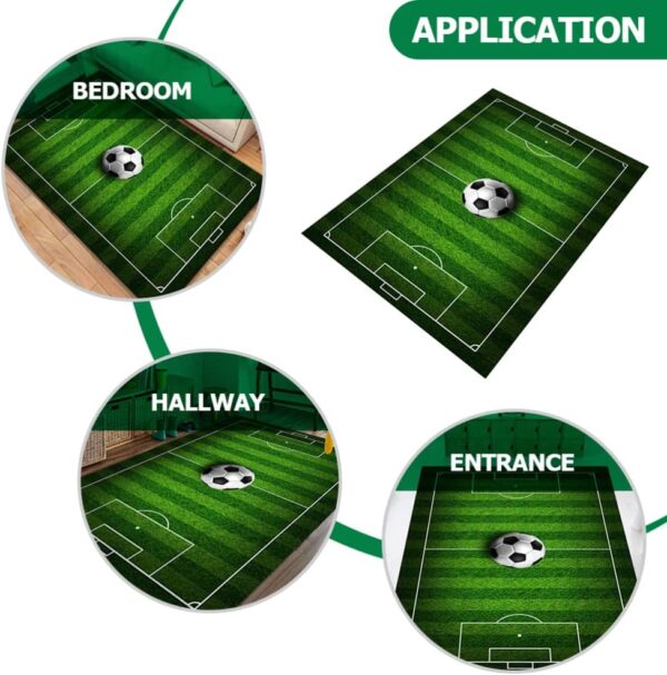 Yardwe Football Field Carpet Soccer Field Kids Play Area Rug Play Mat for Boys Girls Sports Theme Room Home Decor - Image 9