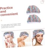 FRCOLOR 6 Pcs Baby Shower Cap Hair Care Caps Night Bonnet Breathable Satin Silk Sleeping Cap Shower Caps Sleep Caps Pink Polyester Child Round Cap - Image 3