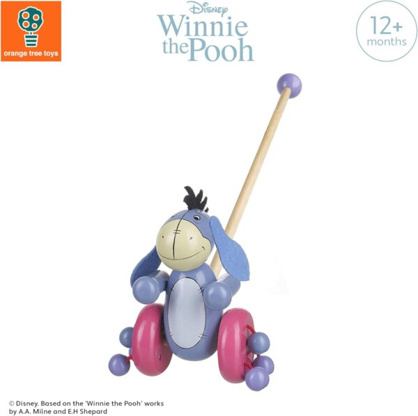 Winnie the Pooh Toys - Piglet and Eeyore Wooden Push Along Toy - Animal Push and Pull Along Toys for 1 Year Olds - Toddler Toys, 1st Birthday Gifts For Boy and Girl, Disney Toys by Orange Tree Toys - Image 3