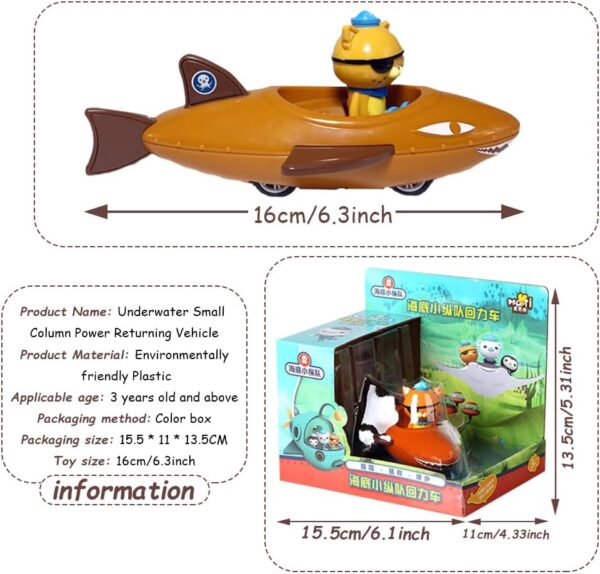 MIFKLMV Oc-tonauts Vehicle Toys Captain-Barnacles Figures, Toy Boat Ornaments Deluxe Car Shipe, Ocean Vehicle, Characters Detachable Playset Gift for Children Boy Girl - Image 2