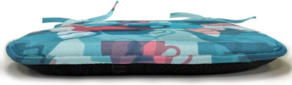 Ambesonne Tea Party Chair Seating Cushion, Crockery Composition Abstract Overlapping Silhouettes Teapot and Cups, Anti-Slip Seat Padding for Kitchen & Patio, 16"x16", Dark Coral Pale Blue - Image 2
