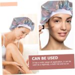 FRCOLOR 6 Pcs Baby Shower Cap Hair Care Caps Night Bonnet Breathable Satin Silk Sleeping Cap Shower Caps Sleep Caps Pink Polyester Child Round Cap - Image 9