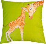 DILOXNSU Giraffe Gifts Cushion Covers 45 x 45 cm Baby Giraffe and Mum Green Double-Sided Decorative Pillows Covers for Livingroom Sofa Bed Home Outdoor Garden Decor Cushions Covers 18 x 18 inch - Image 7