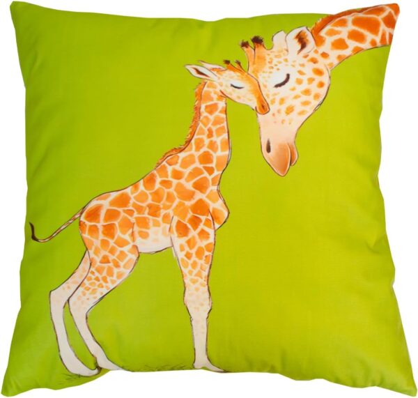 DILOXNSU Giraffe Gifts Cushion Covers 45 x 45 cm Baby Giraffe and Mum Green Double-Sided Decorative Pillows Covers for Livingroom Sofa Bed Home Outdoor Garden Decor Cushions Covers 18 x 18 inch - Image 7